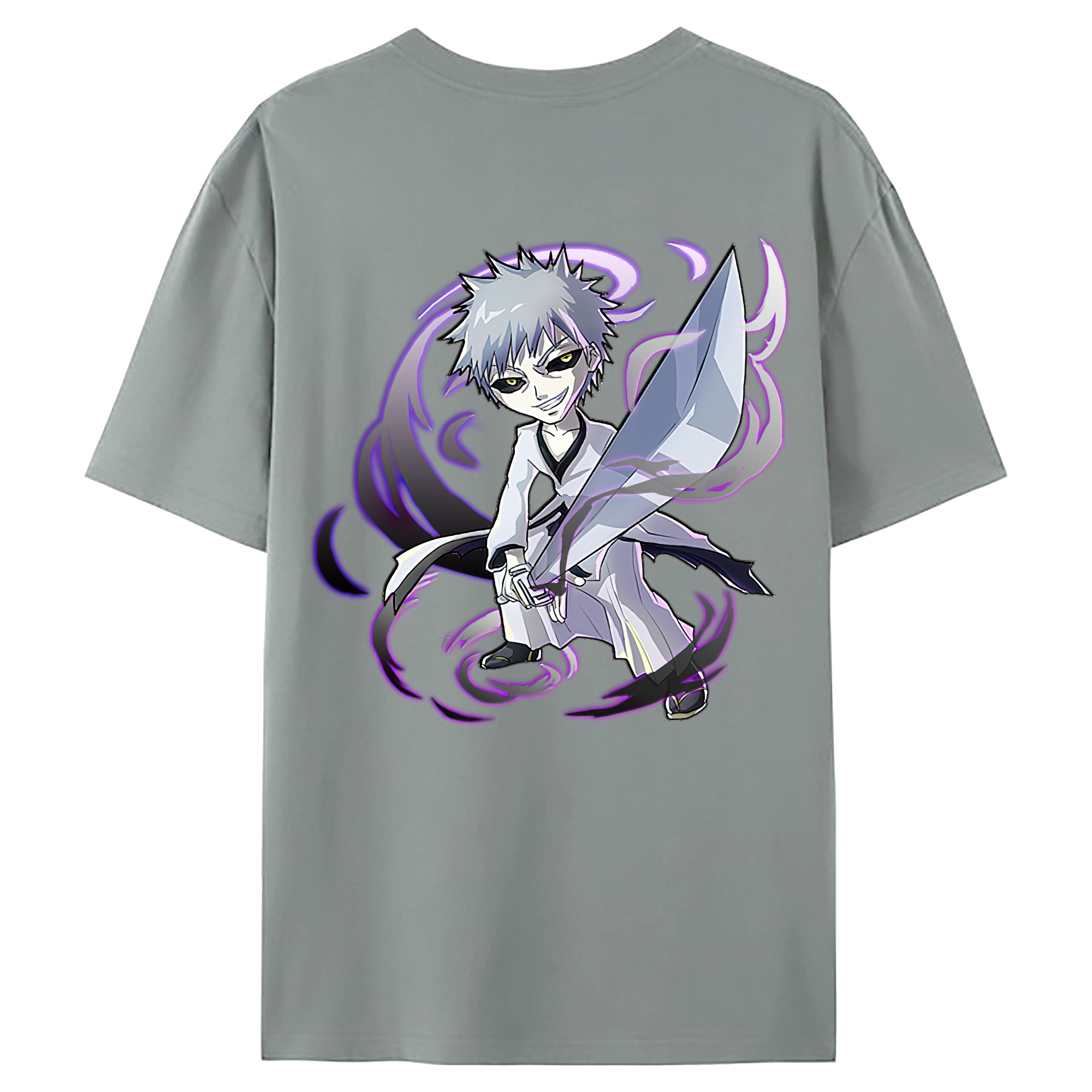 （画像用） ブリーチ 黒崎一護（くろさき いちご）BLEACH Kurosaki Ichigo 綿100％ メンズ半袖Tシャツ（バックプリント） 通気性